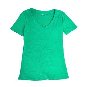 NEW Deep V-Neck Short Sleeve Knit T-Shirt - Women's XL